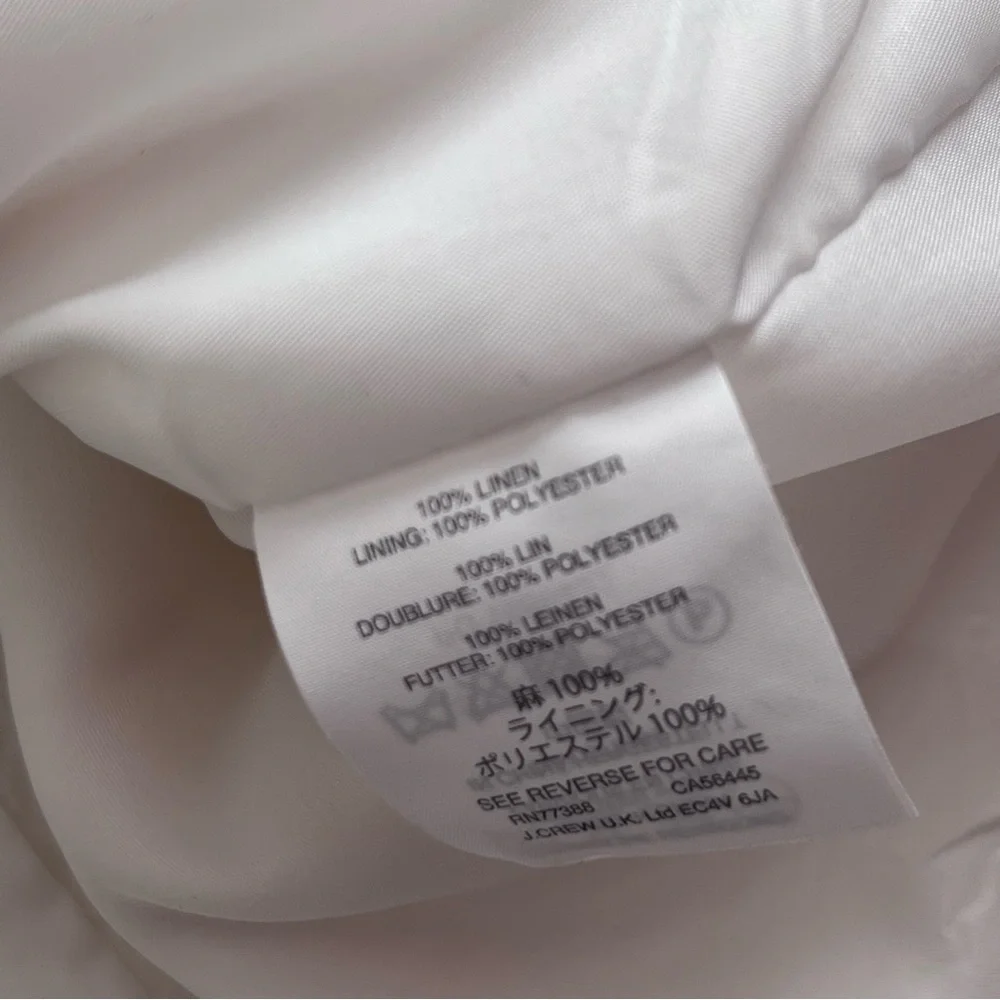 J. Crew | Ivory White Linen Regent Blazer